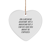 Medical Assistant Gifts from Friends, Heart Ornament, Funny Quote, Christmas Unique - Image 1
